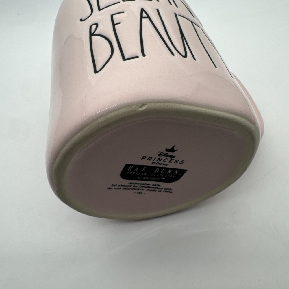 Rae Dunn Light Pink Mug Artesian Collection 'SLEEPING BEAUTY' Disney Princess - Picture 7 of 9